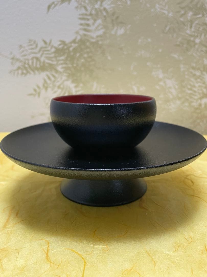 茶道具　天目台　山中塗　黒漆　乾漆　助田宗明作　桐共箱入り　裏千家