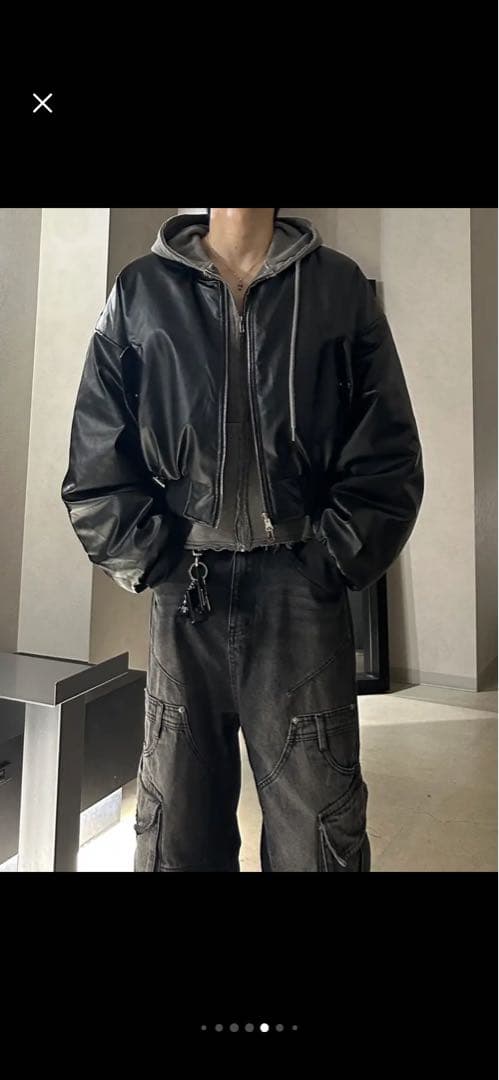 ジャケット・アウター RADIANT fakeleather 2way cropped blouson