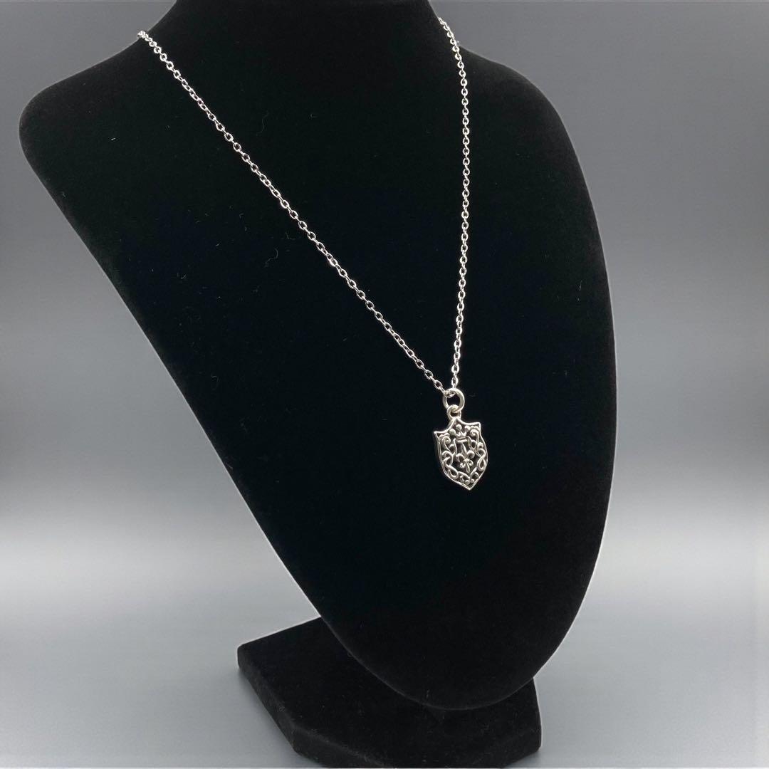 シルバー925 百合の紋章 シールド×フルールリス ペンダント 50cm 354