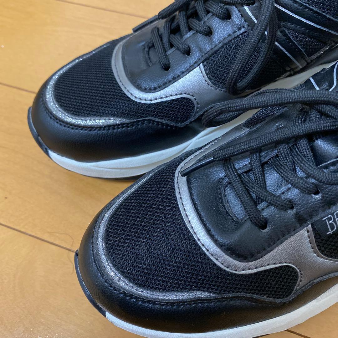 ビーアクシス ウエイトコアスニーカー ダイエット 体幹 トレーニング M黒/白