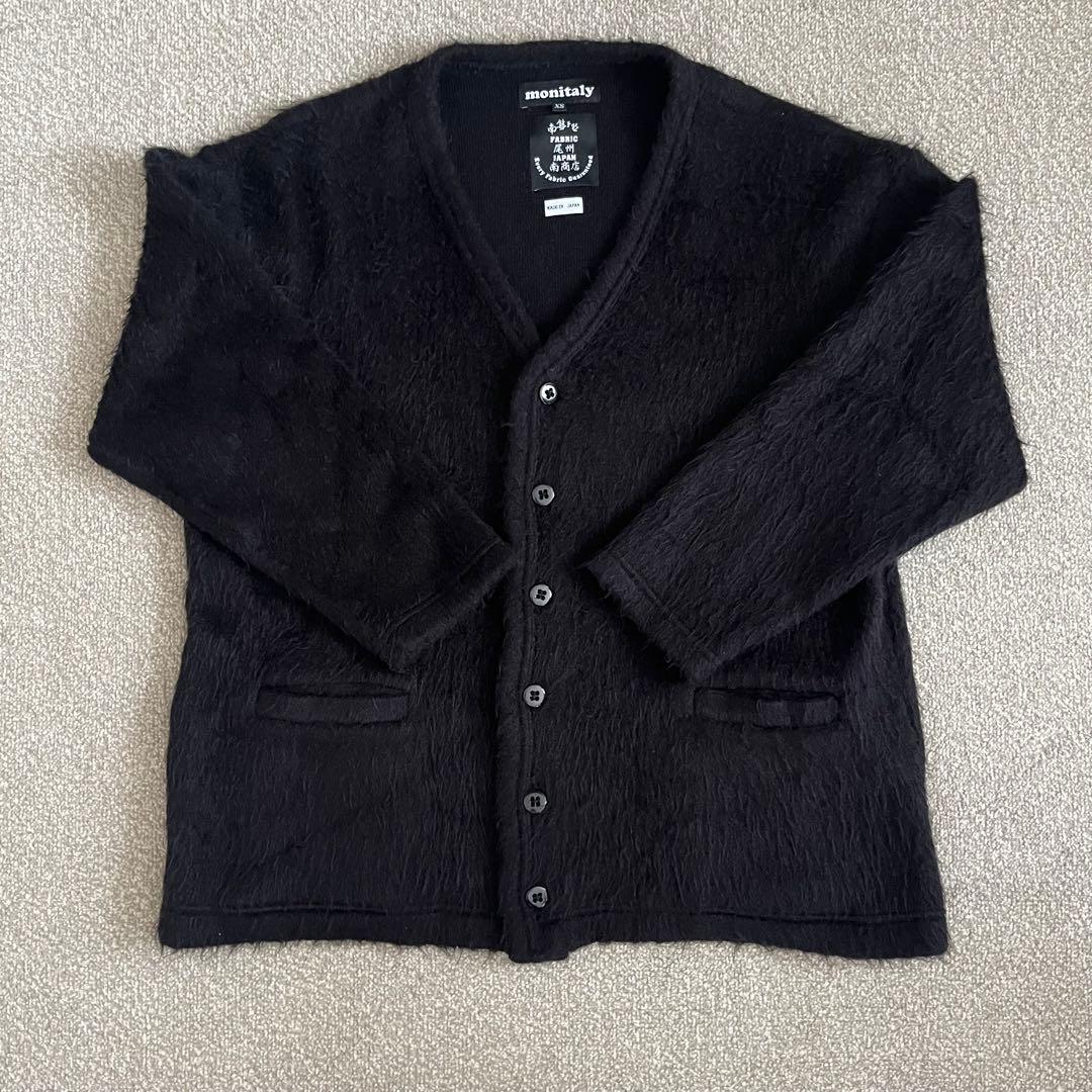 monitaly モヘア風カーディガン ブラック xs 南商店