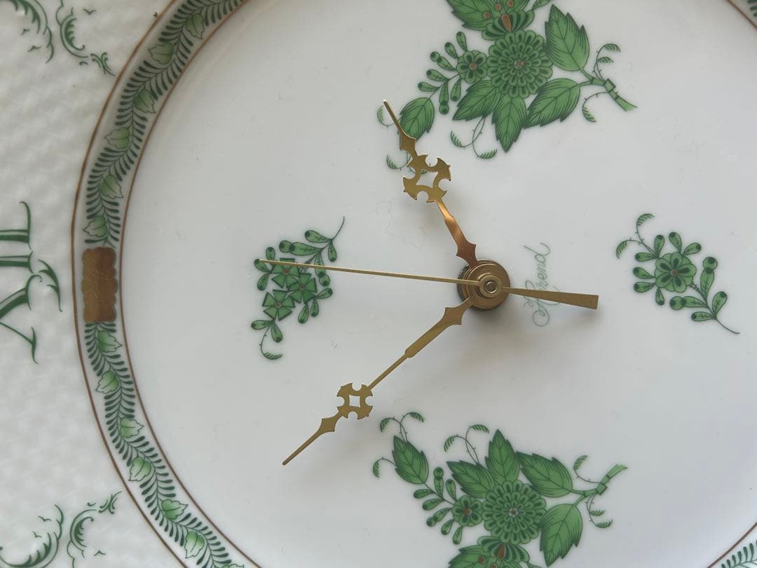 ヘレンド　時計　アポニーグリーン