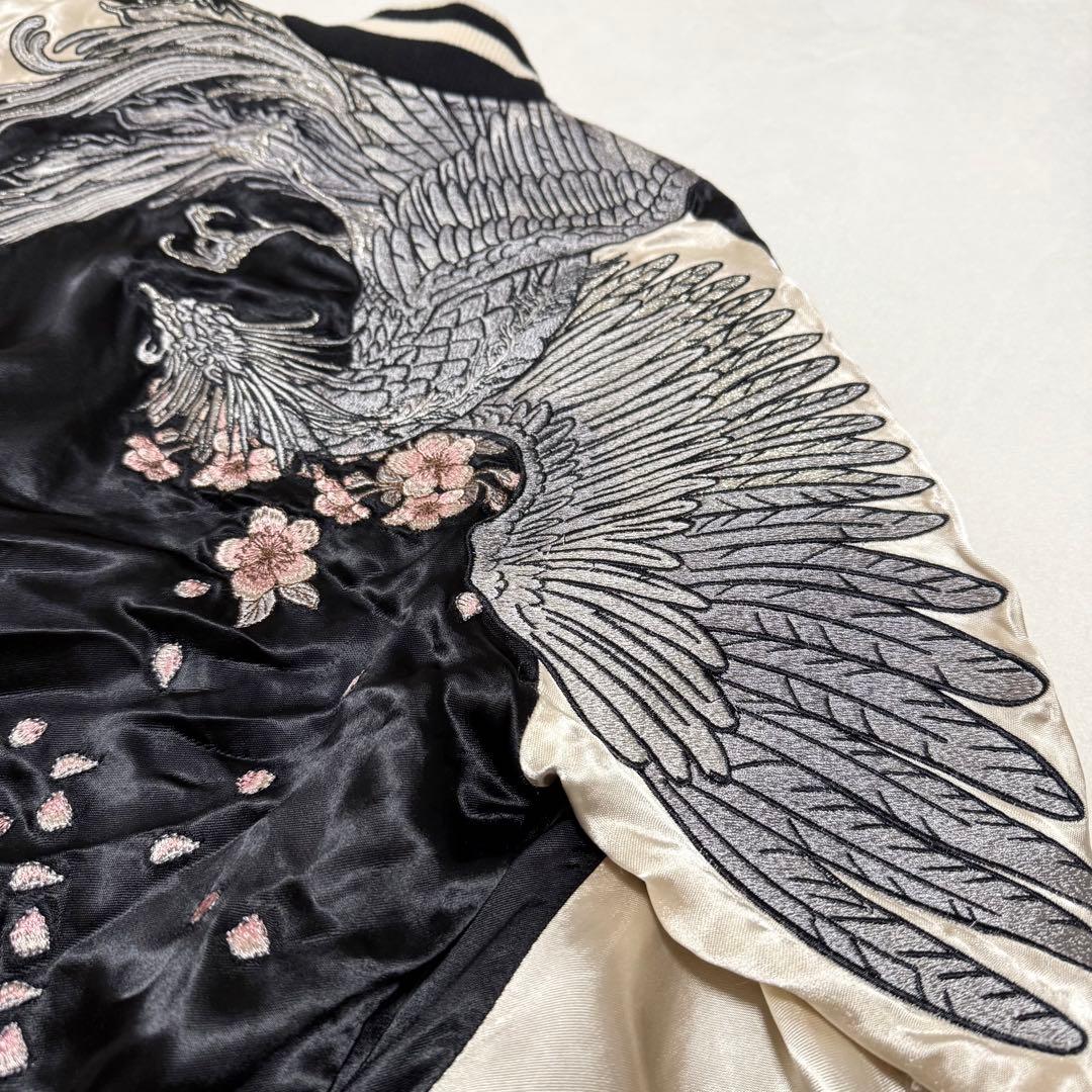 絡繰魂 スカジャン 鳳凰 不死鳥 刺繍 スーベニアジャケット 和柄 龍 朱雀