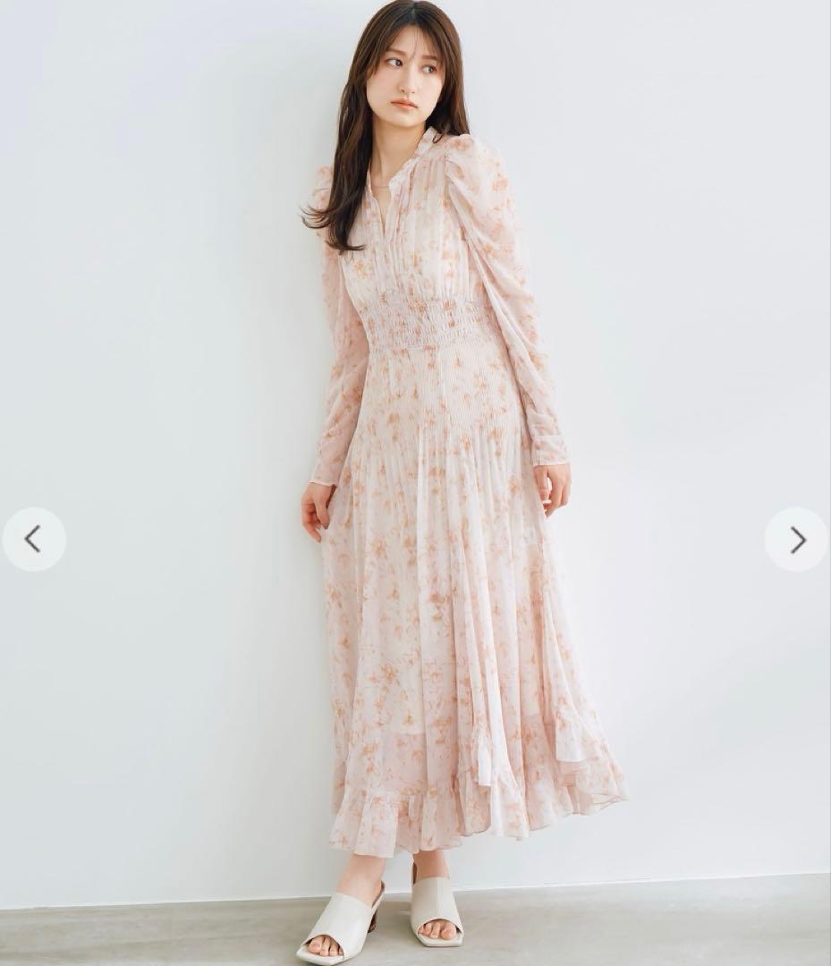 COCODEAL ココディール シフォンフラワープリントワンピース