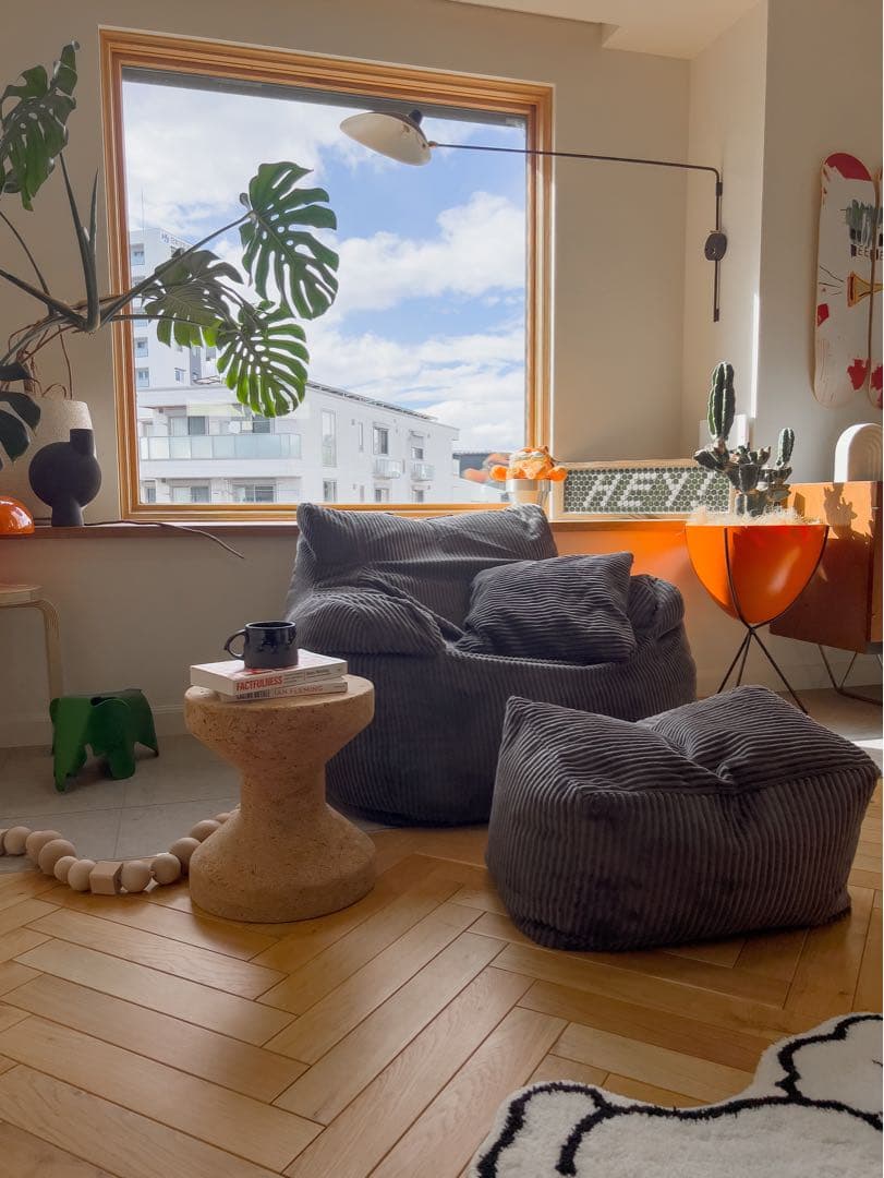 LOOSY HUGME 1人掛けビーズソファ CHARCOAL