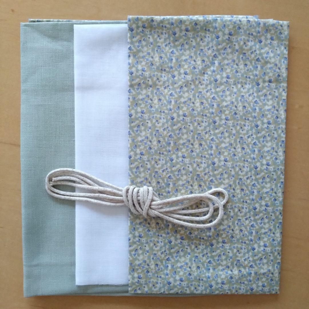 【エイダ】①リバティ Fergus ブルー系②ミンティの丸底巾着のキット