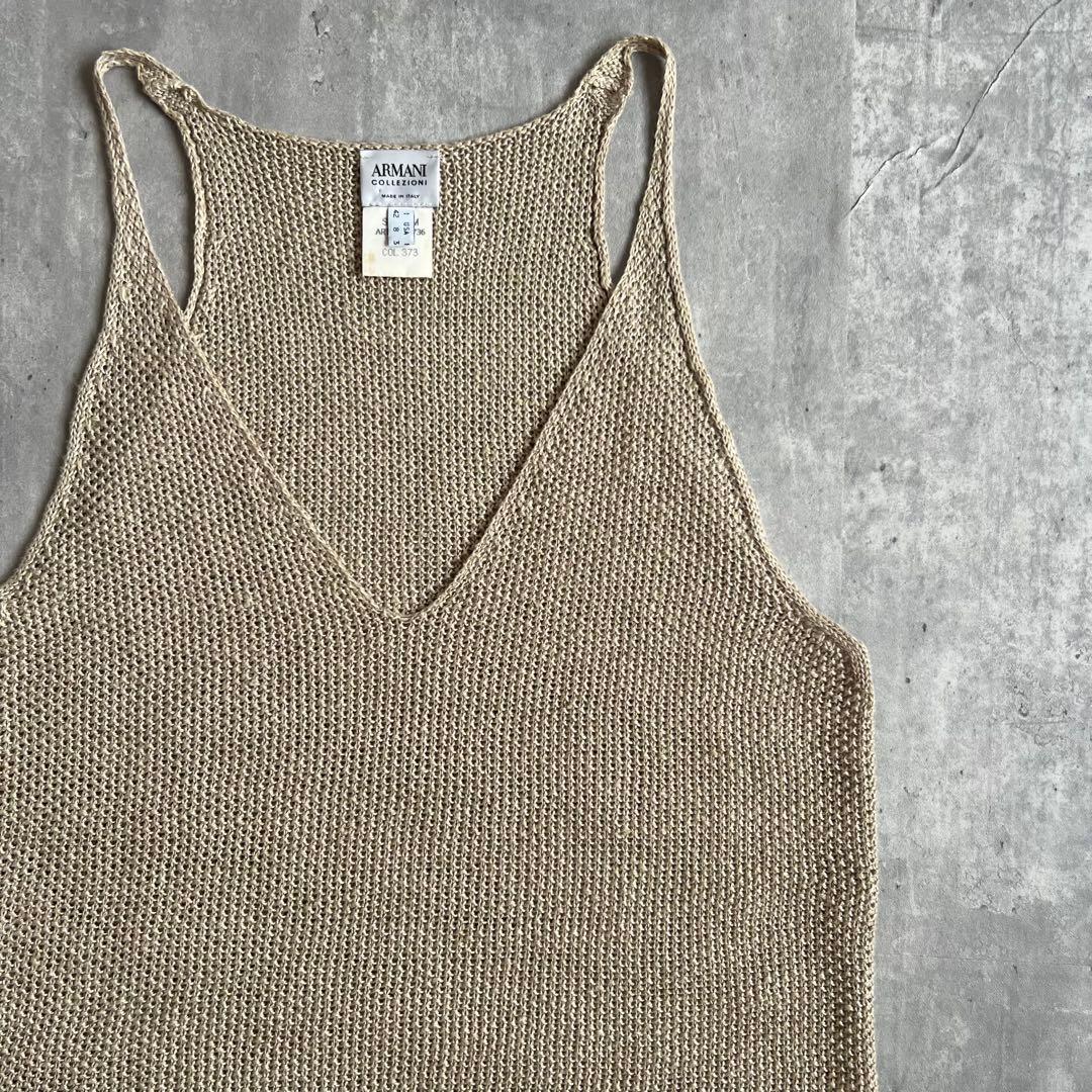 アルマーニコレツォーニ　激レア　リネン　シャツ＆タンクトップ　アンサンブル　M