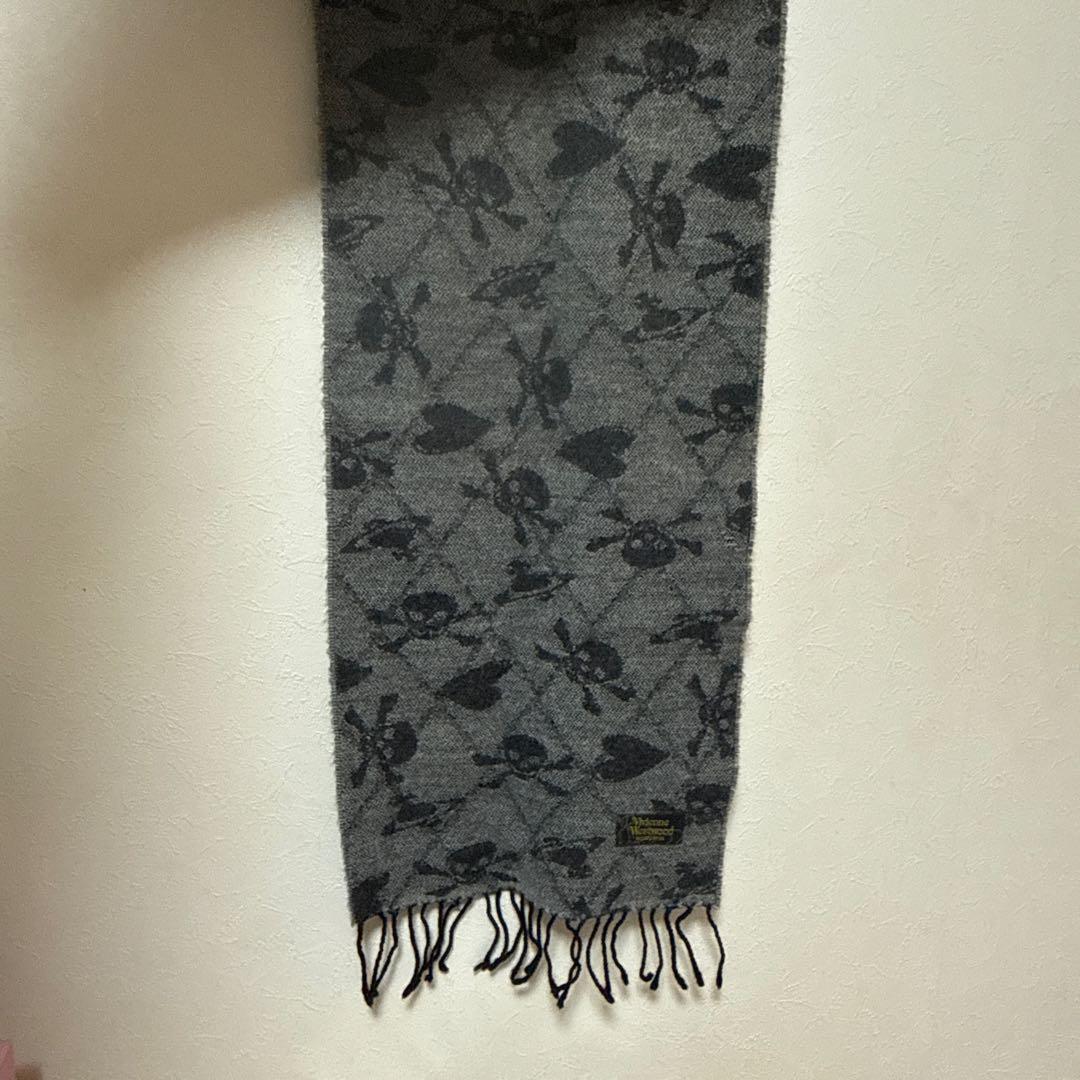 Vivienne Westwood マフラー スカル ハート オーブ柄