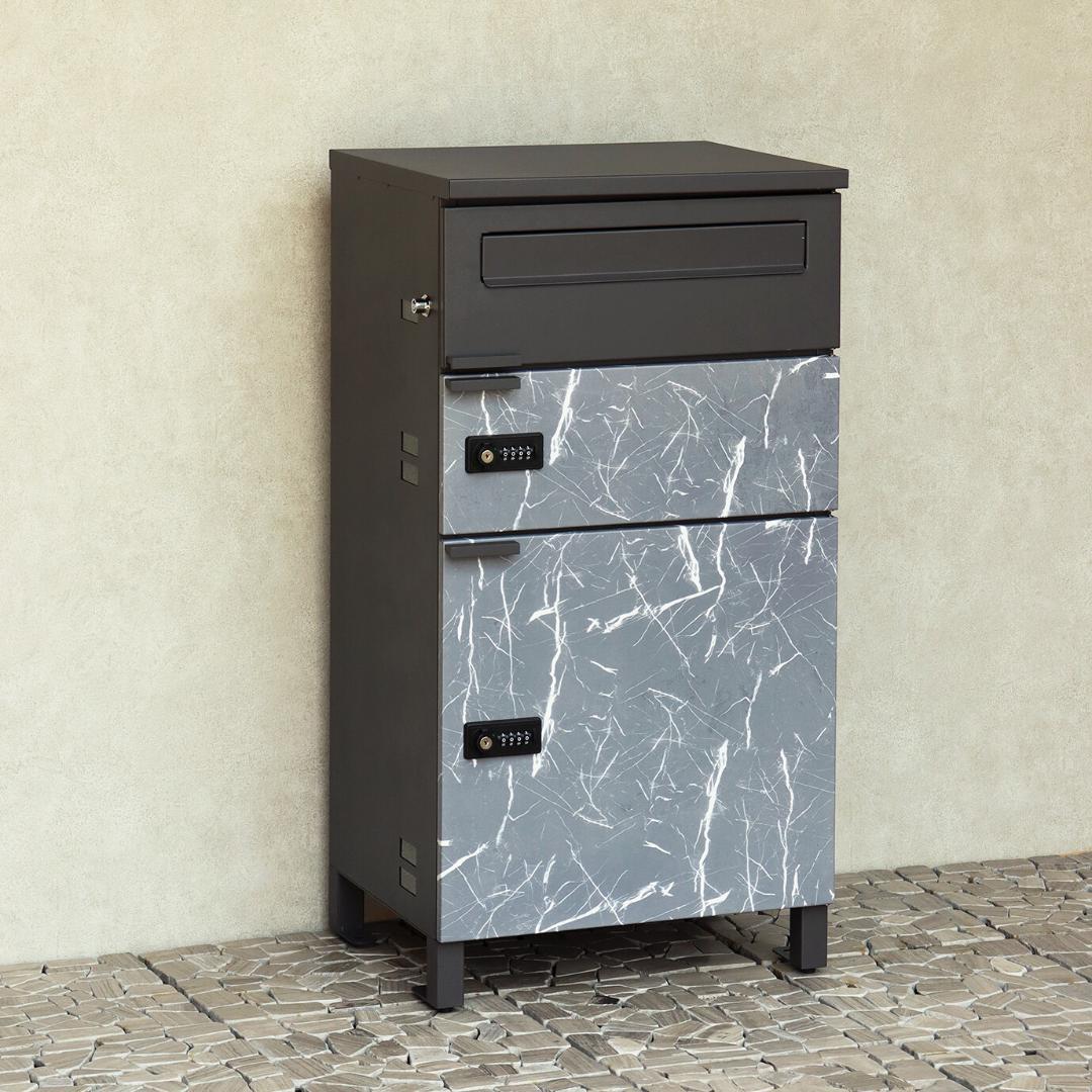 MJ PT PTR　宅配ボックス　郵便ポスト　ダークグレー