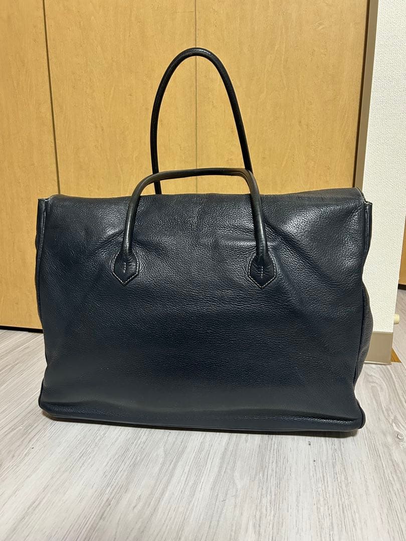 シセイ 981 フラップトートバッグ 肩掛け ビジネス レザー ネイビー系