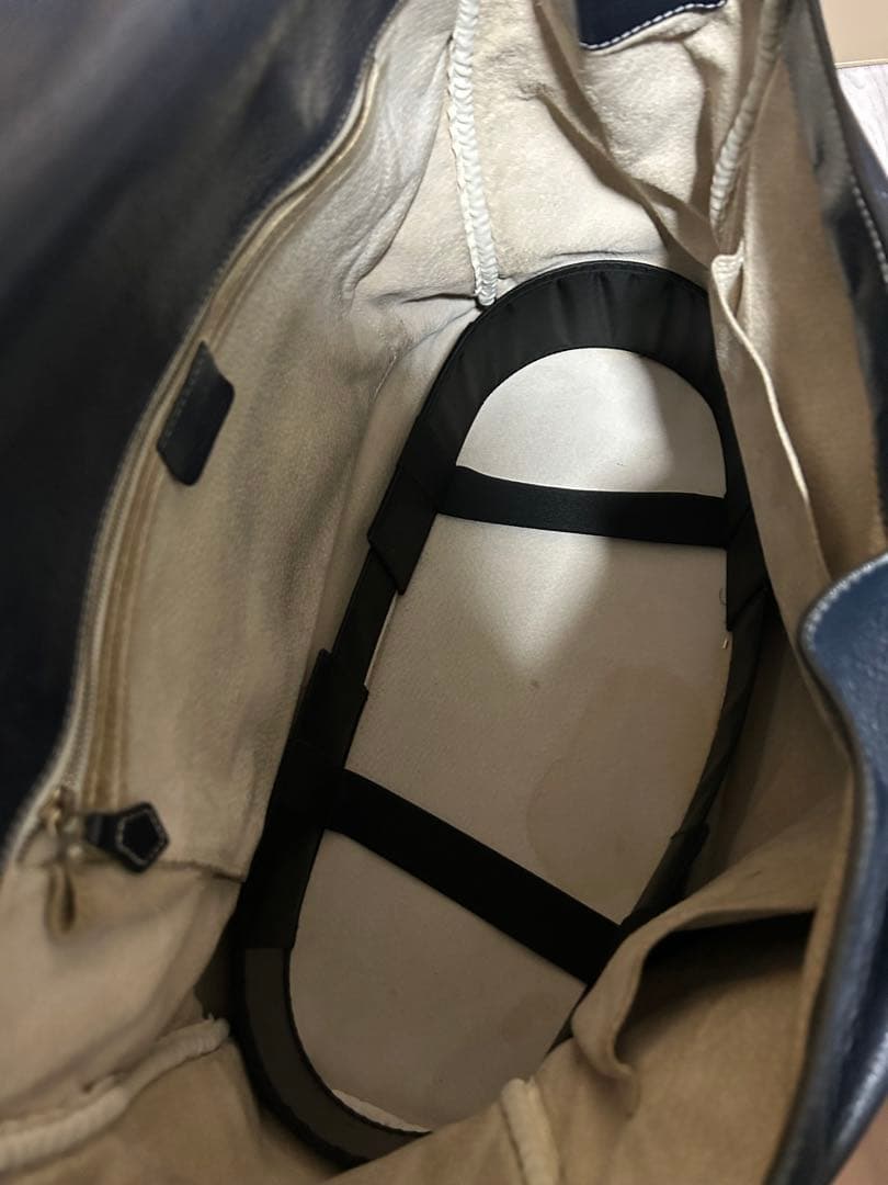 シセイ 981 フラップトートバッグ 肩掛け ビジネス レザー ネイビー系