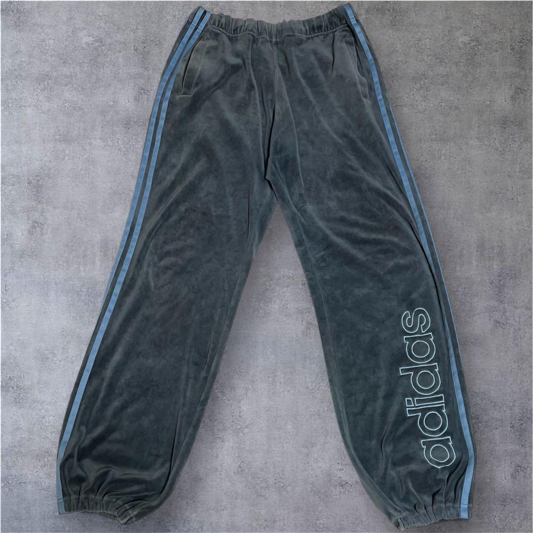 希少‼️adidas ベロアジャージ セットアップ 国旗タグ 上下 L