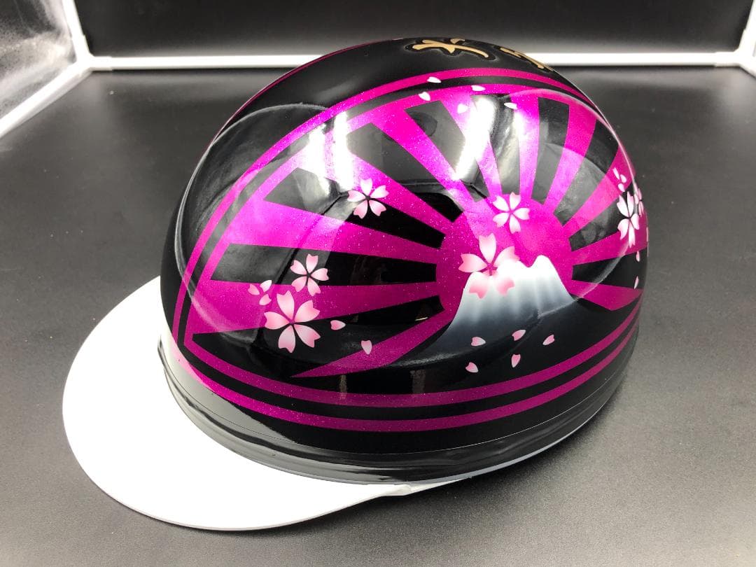 コルク半　カスタム　富士日章　マジック　ブラックピンクラメ　桜　文字あり