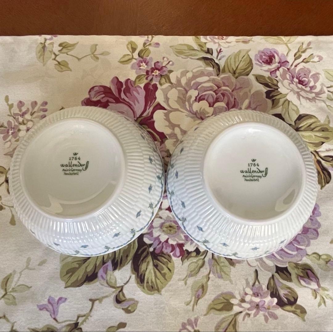【希少品】ドイツ製　ヴァレンドルフ★勿忘草★手描きボウルペア