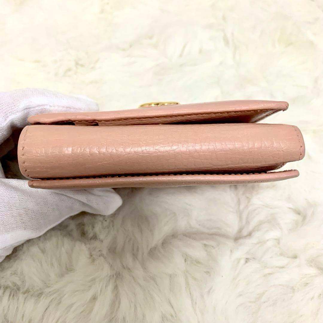 カンキチ様GGマーモント 三つ折り財布 コンパクトウォレット　ピンクベージュ