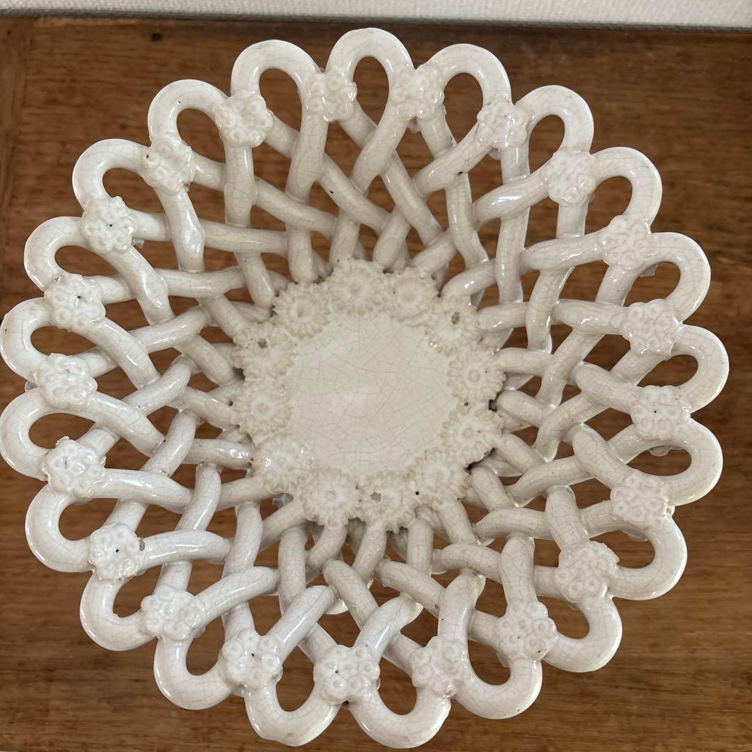 フランスアンティーク　ピション窯　コンポティエ　パニエ 陶器