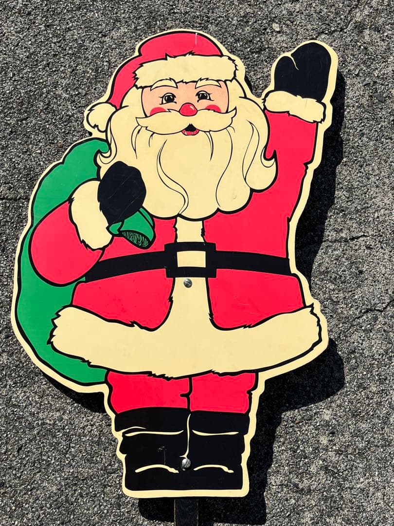 サンタクロース装飾スタンド　屋外オーナメントアメリカンビンテージ　ガーデンピック