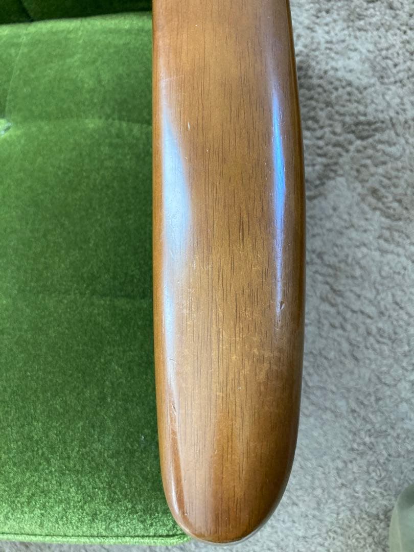 【ミクリ】カリモク60 kチェア 2シーター　モケットグリーン