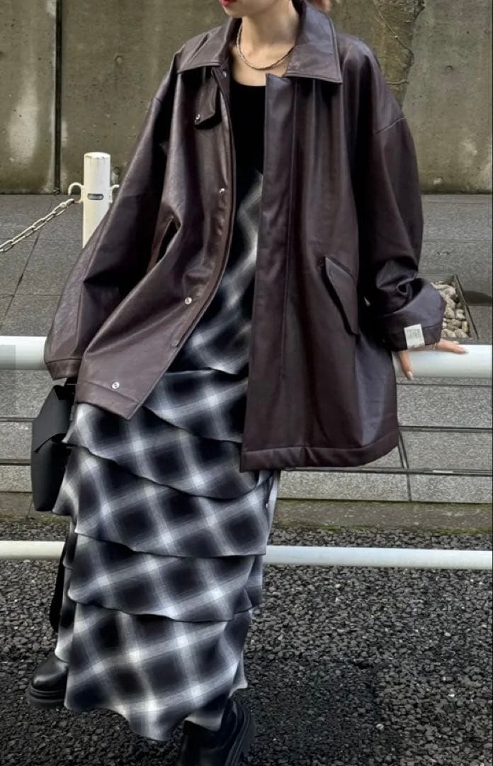 N.HOOLYWOOD for Ameri フェイクレザージャケット・ブラウンM