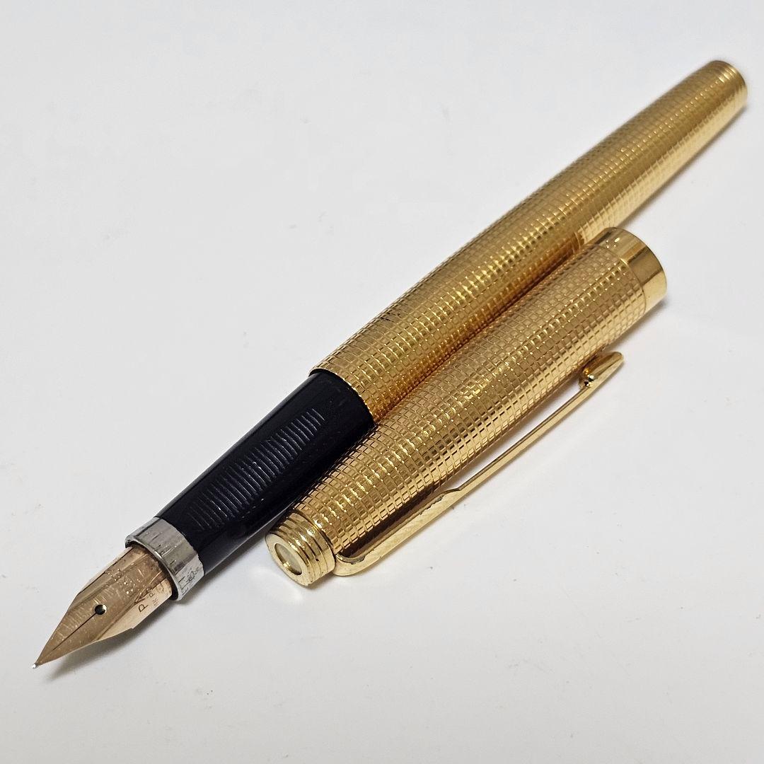 Parker パーカー 75 格子柄 ゴールド 14K 超音波洗浄済み