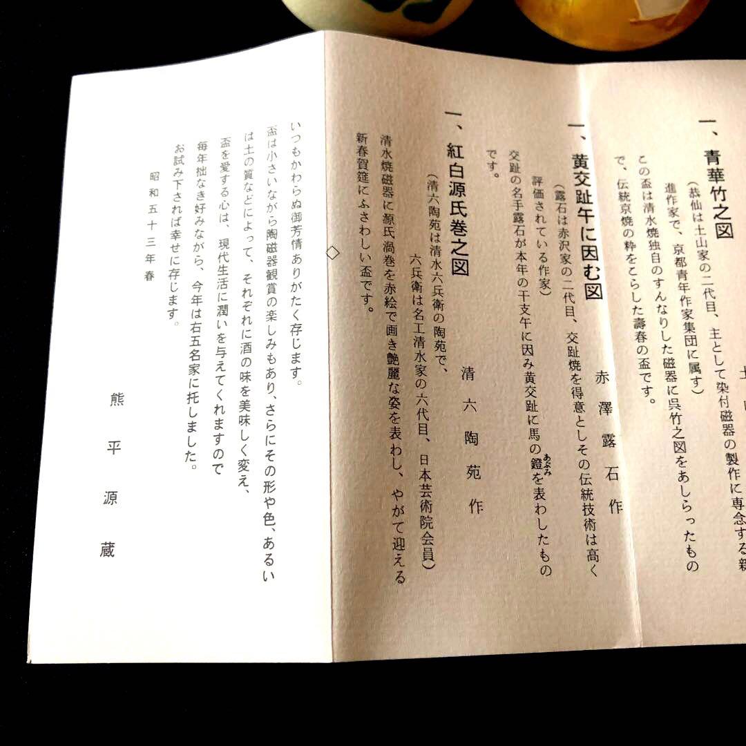 永楽善五郎 近藤豊作 土山恭仙 赤澤露石 清水陶苑 木箱付き 盃