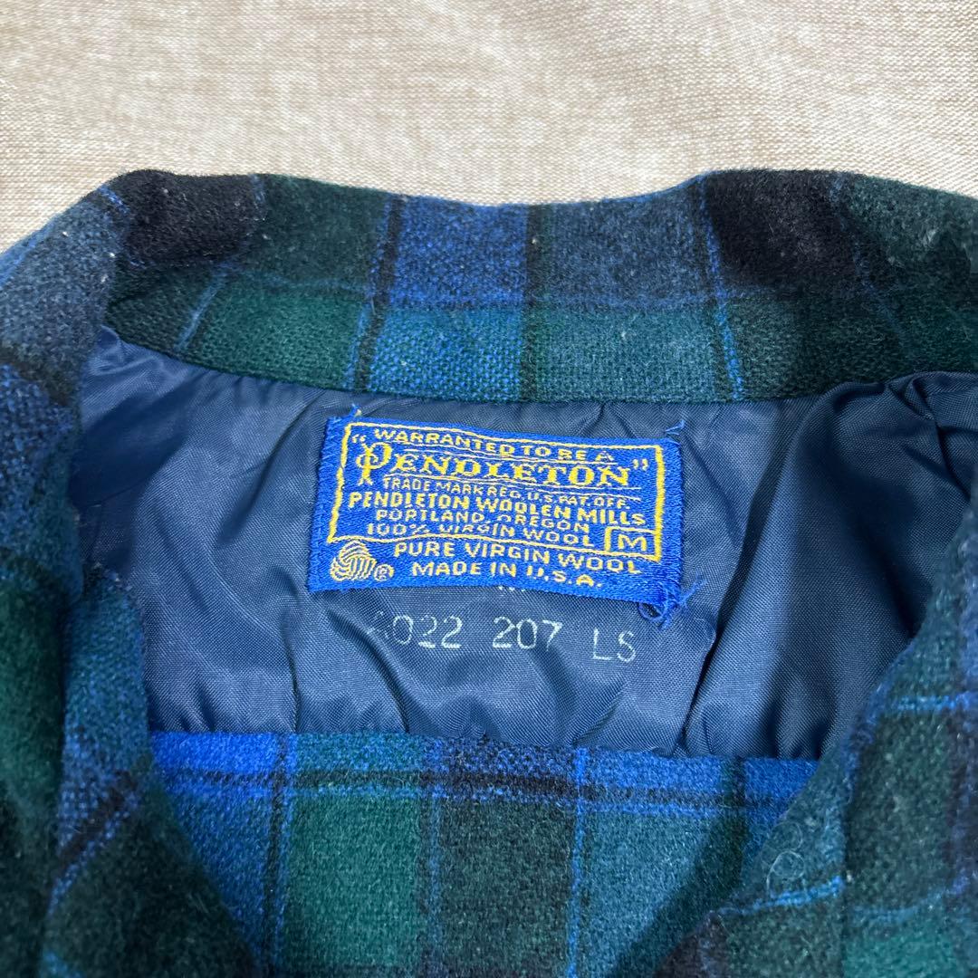 Pendleton Mサイズ ネルシャツ 青緑チェック