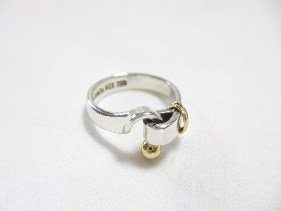 ★ TIFFANY&Co. リング K18YG　シルバー925　8号　磨き済み