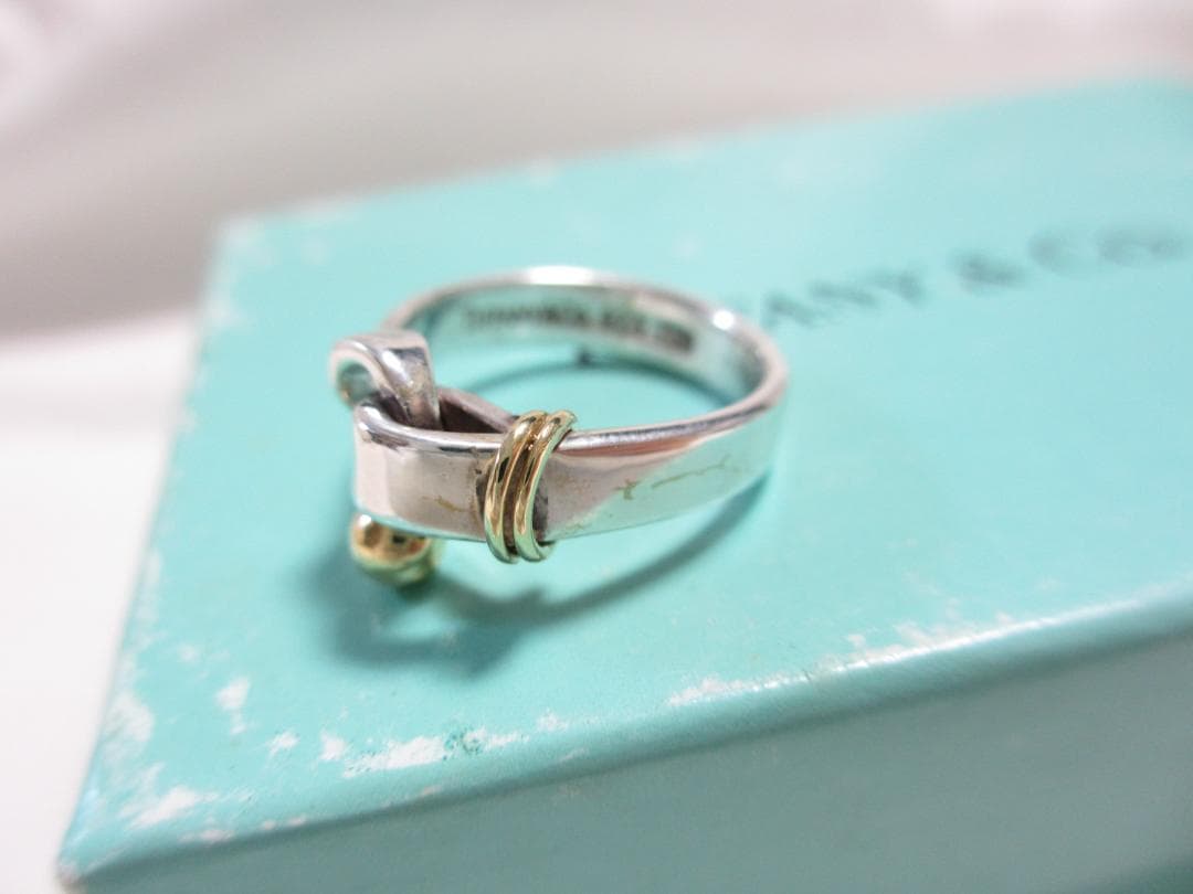 ★ TIFFANY&Co. リング K18YG　シルバー925　8号　磨き済み