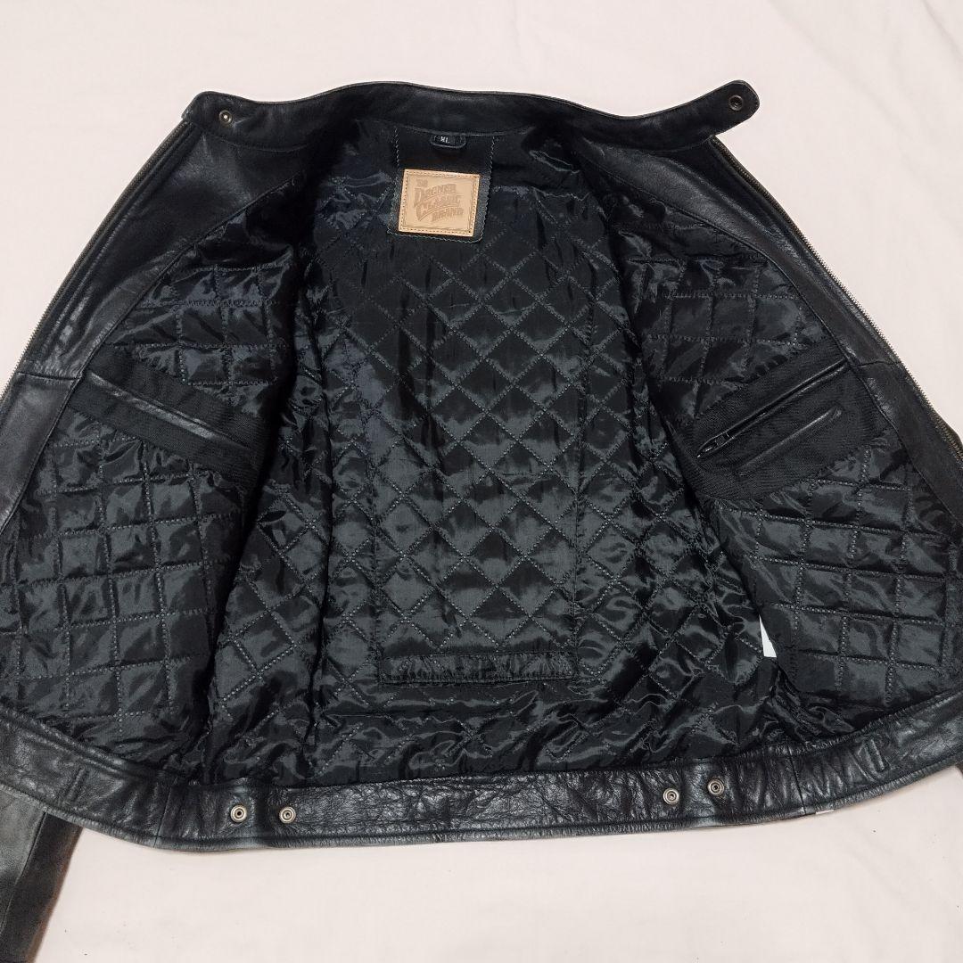 デグナー　ライダースジャケット　ブラック　牛革　ワッペン　キルティング　XL