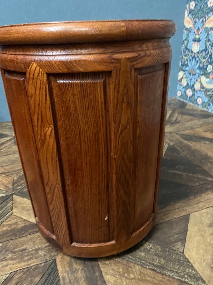 李朝家具 収納付き丸型スツール インテリア サイドテーブル けやき アンティーク