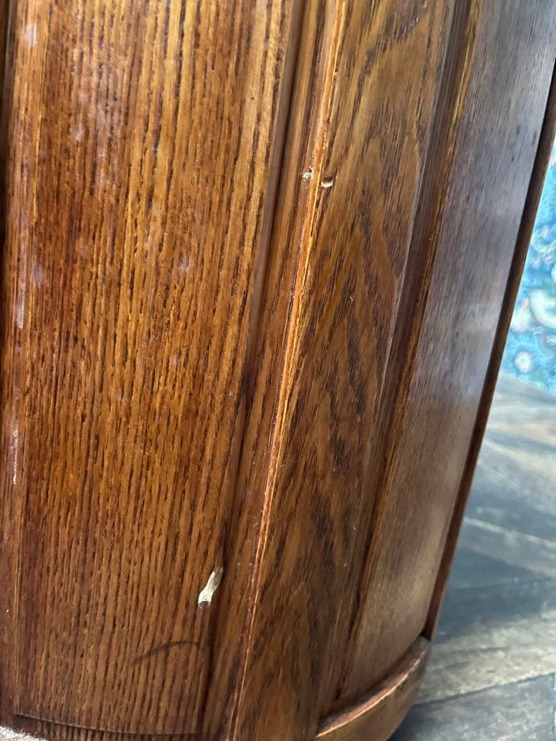 李朝家具 収納付き丸型スツール インテリア サイドテーブル けやき アンティーク