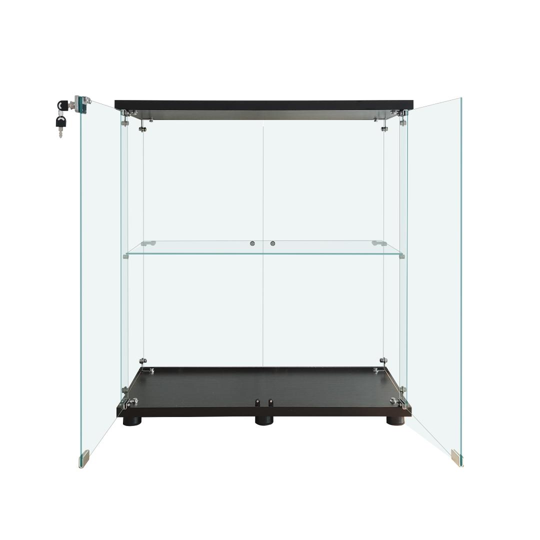 【新品】フィギュアケース 2段ワイド ブラックコレクションケース ガラス 棚