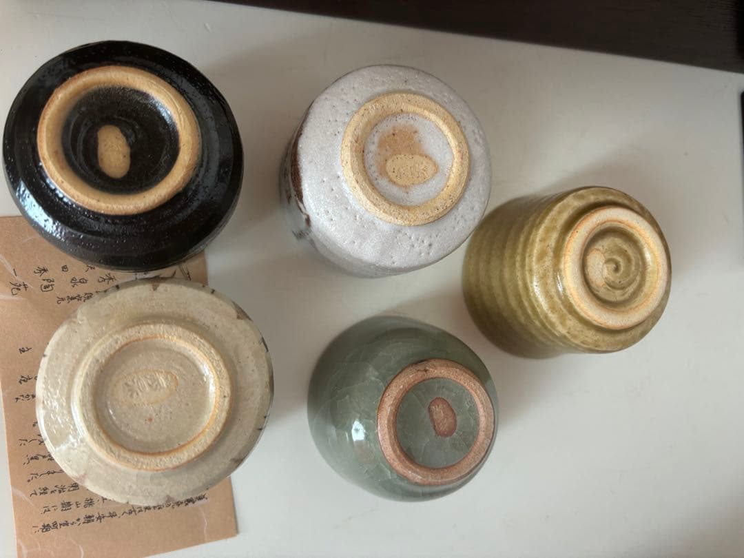 ビンテージ！秀泉作　美濃焼　ぐい呑み　5個　新品木箱入り