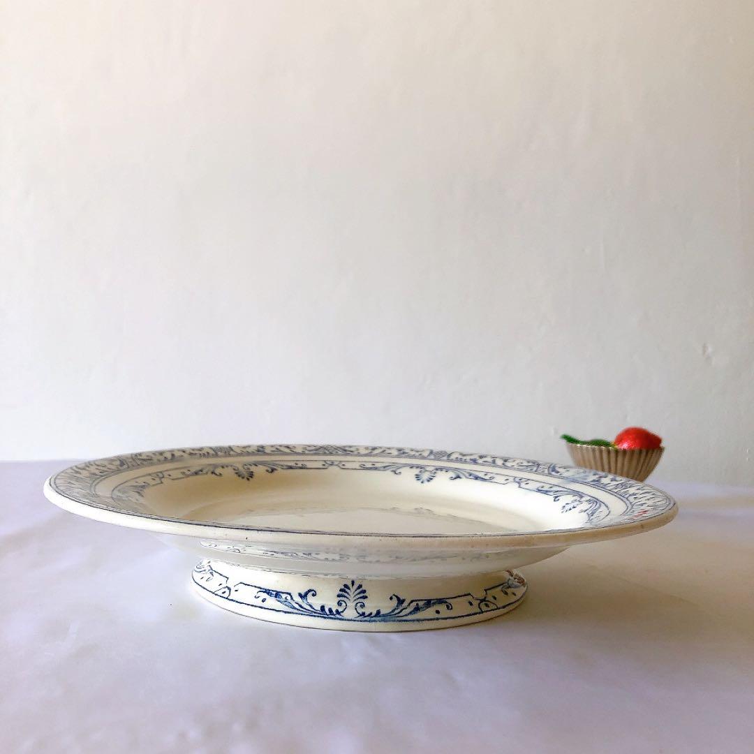 希少　クレイユモントロー　コルベール　ケーキスタンド　フランスアンティーク食器