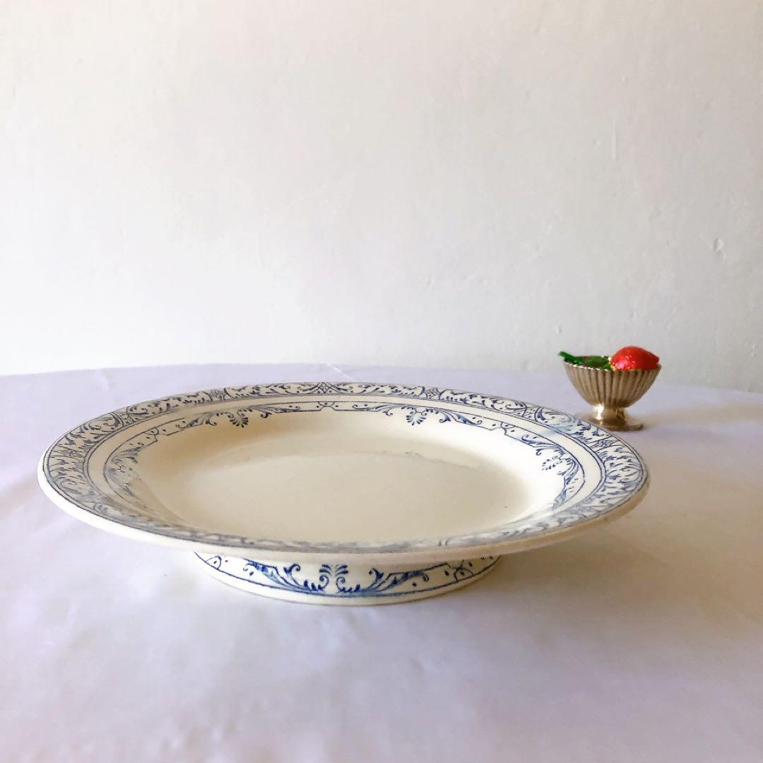 希少　クレイユモントロー　コルベール　ケーキスタンド　フランスアンティーク食器