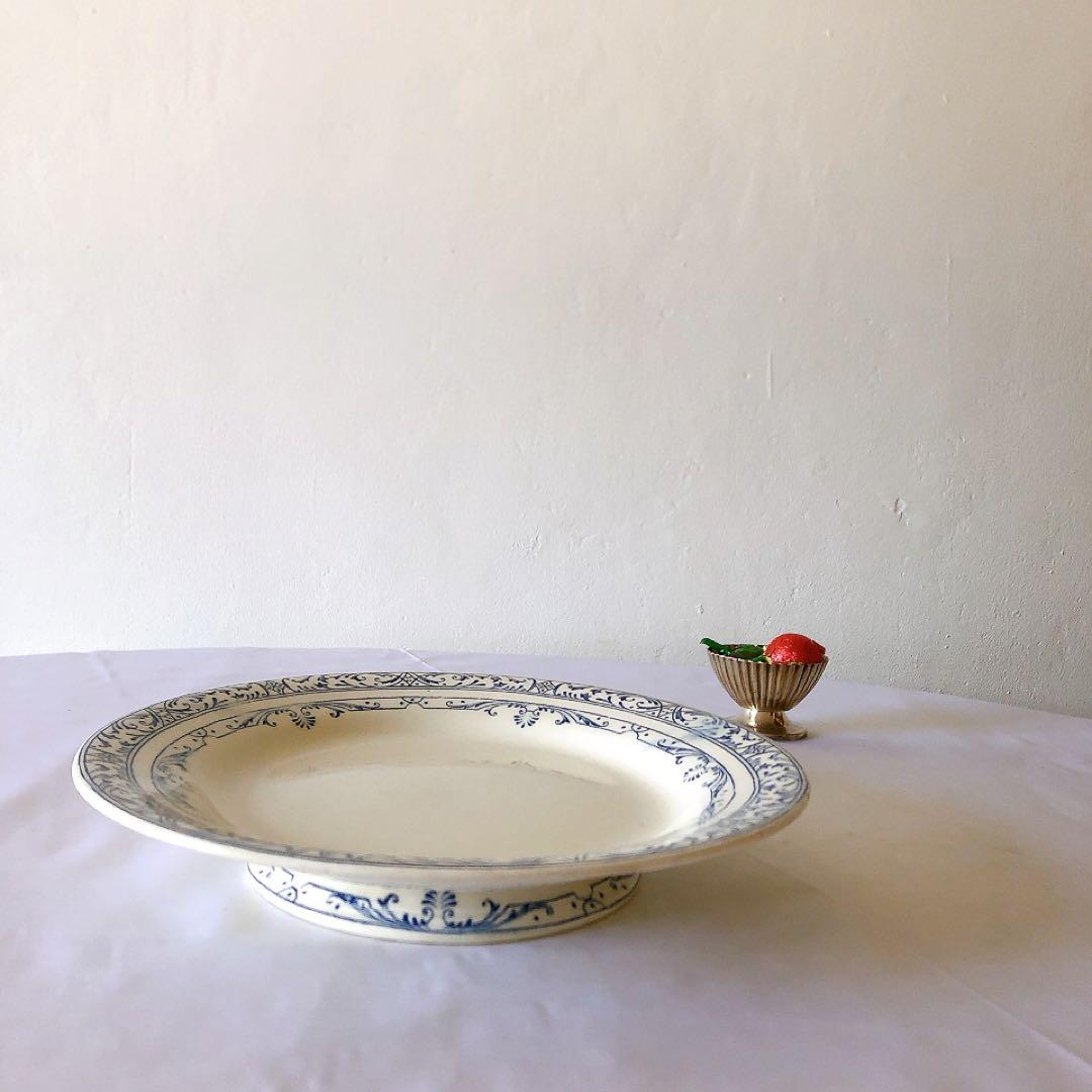 希少　クレイユモントロー　コルベール　ケーキスタンド　フランスアンティーク食器