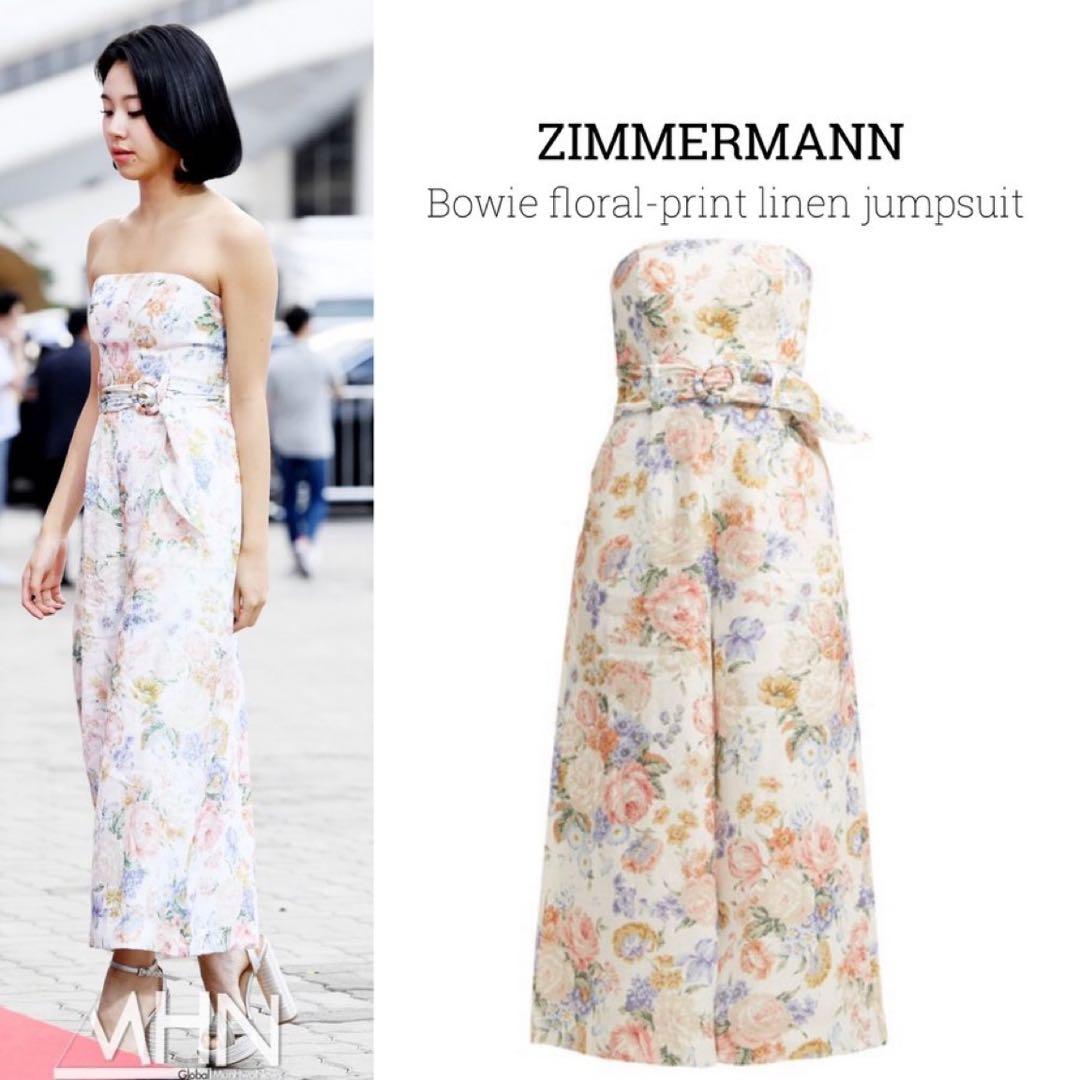 ZIMMERMANN フラワープリントリネンベアオールインワン