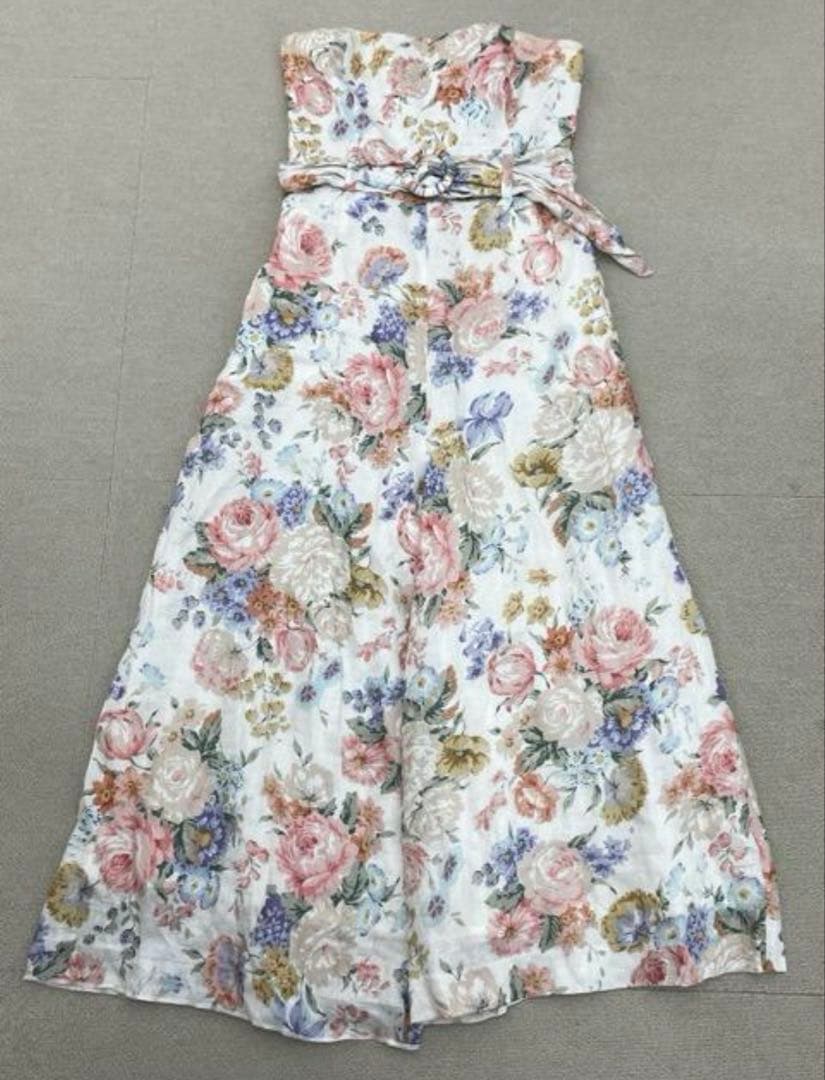 ZIMMERMANN フラワープリントリネンベアオールインワン