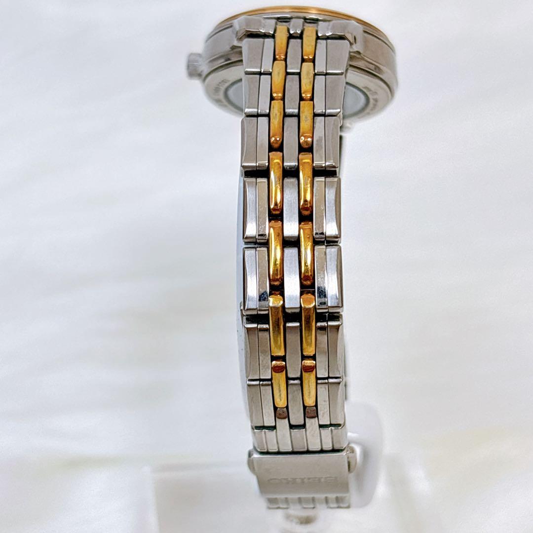 稼働極美品✨セイコー　エクセリーヌ　メタル　電波ソーラー　シェル　9pダイヤ