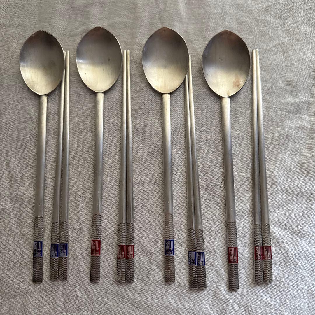 韓国 銀製 スッカラ箸8点セット