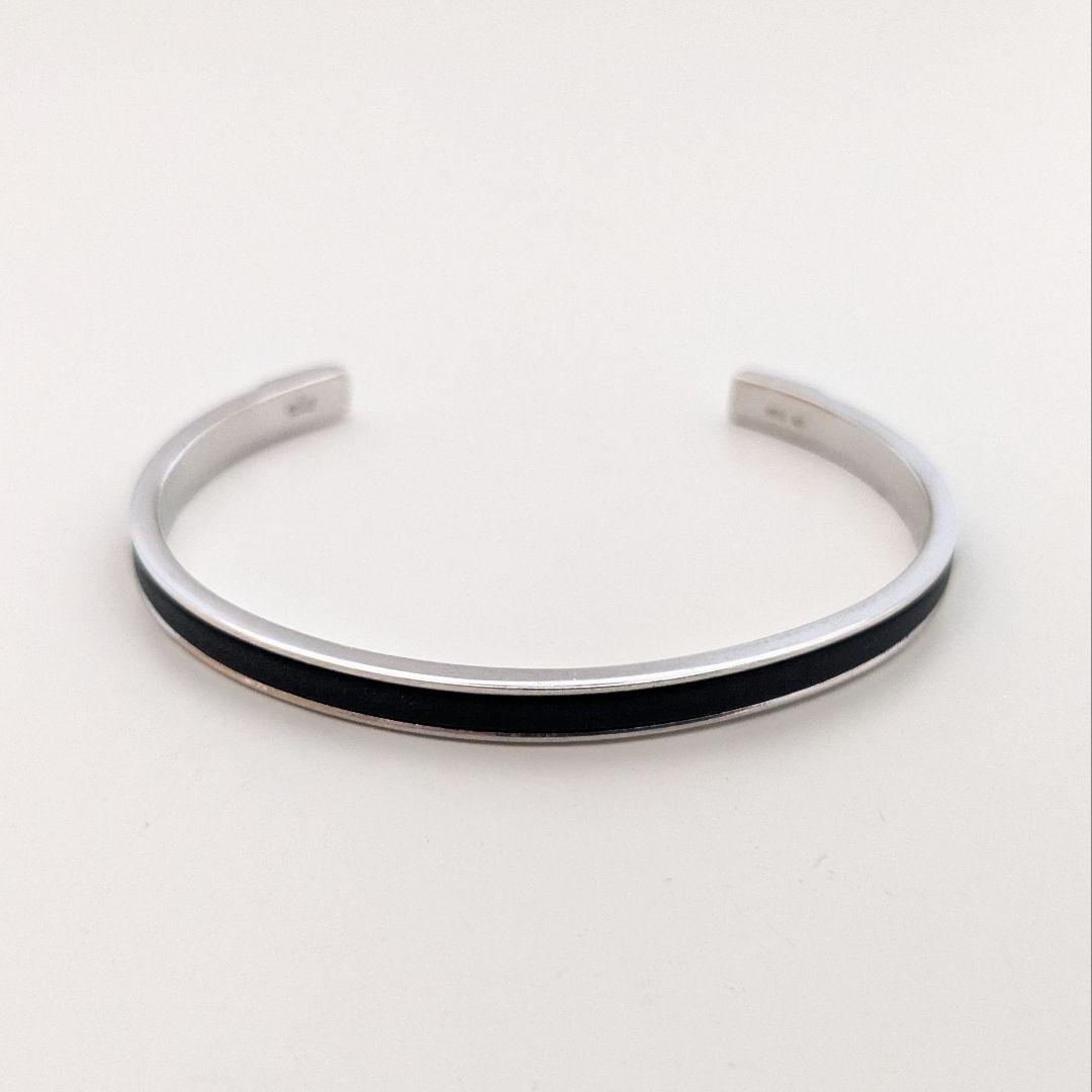 美品 希少 GUCCI グッチ レザー シルバー バングル ブレスレット