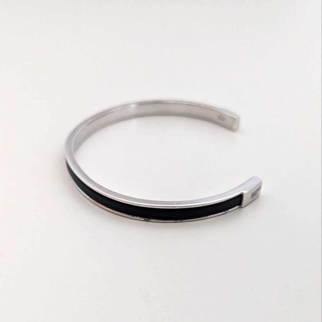 美品 希少 GUCCI グッチ レザー シルバー バングル ブレスレット