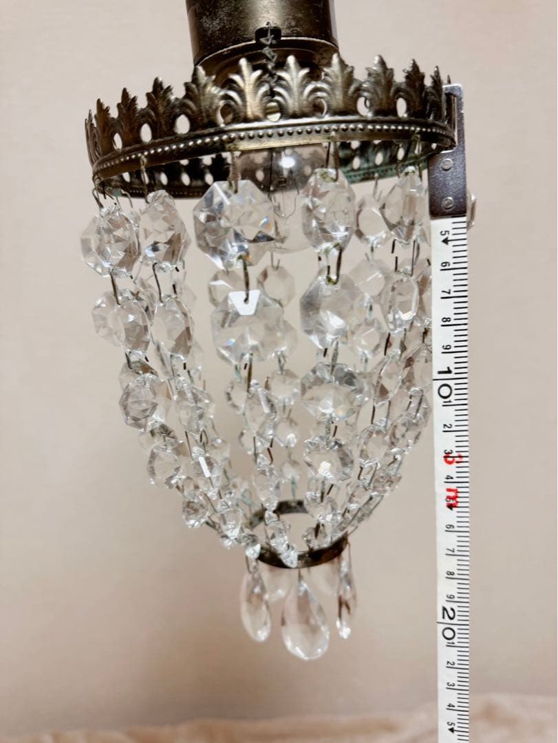 ローラアシュレイ　ガラスシェード　シャンデリア　アンティーク