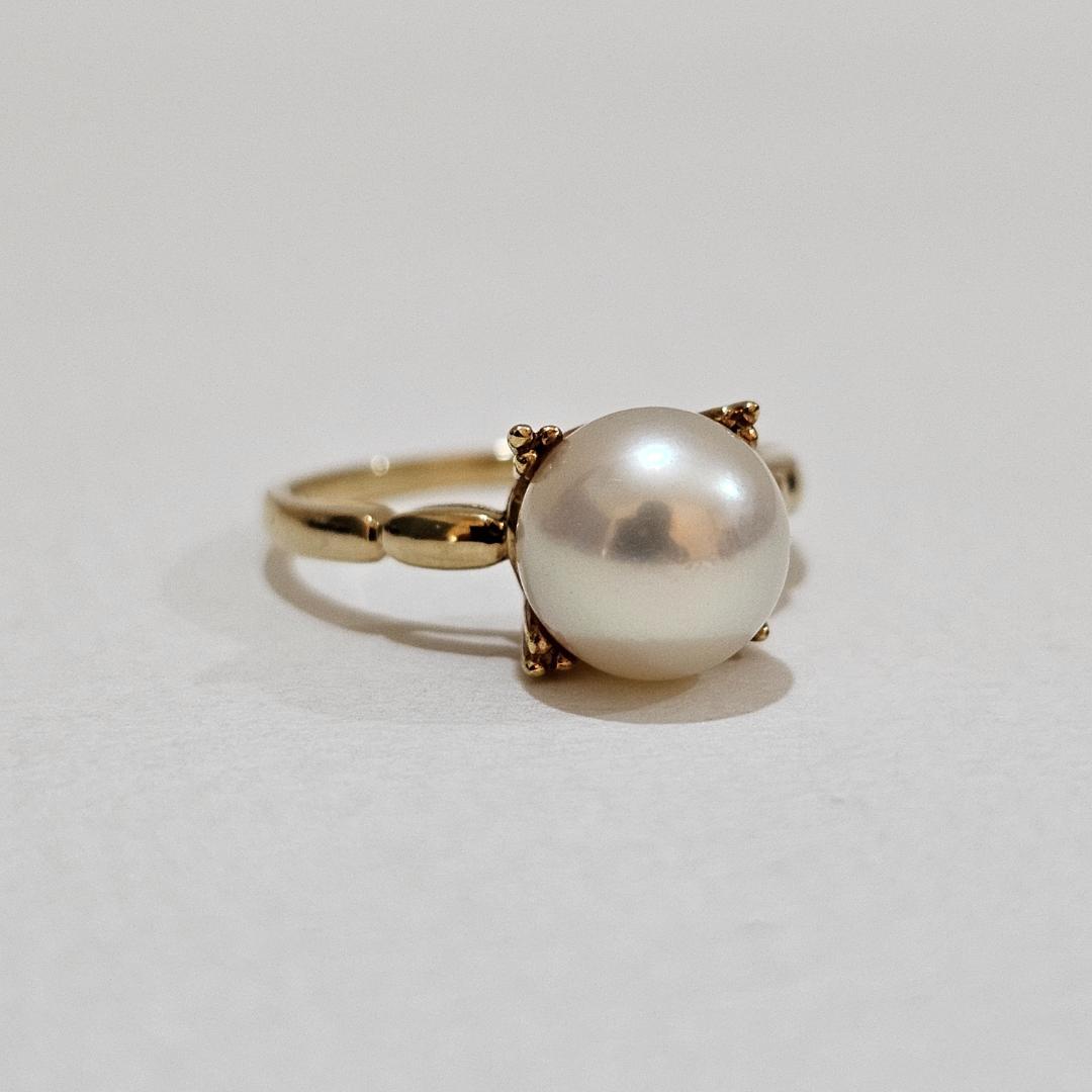 1832 ミキモトパールリングK18YGイエローゴールド11号8.4mm