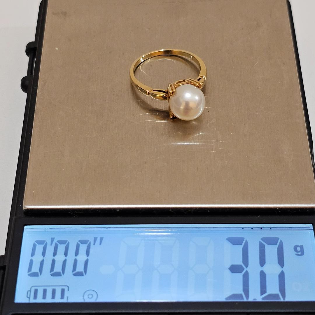 1832 ミキモトパールリングK18YGイエローゴールド11号8.4mm