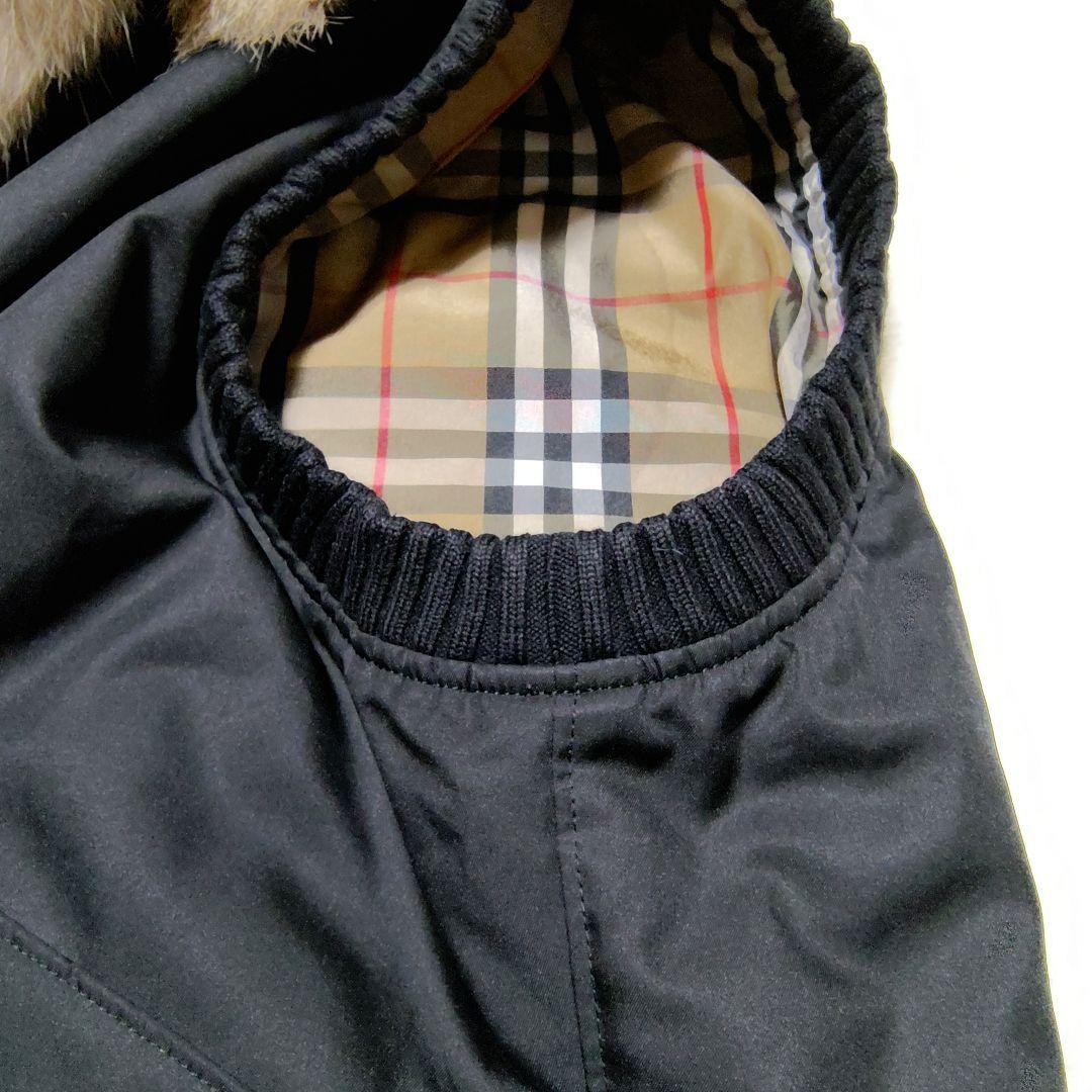 美品 バーバリーロンドン ファー付きジップアップ中綿ベスト　S〜М　ブラック