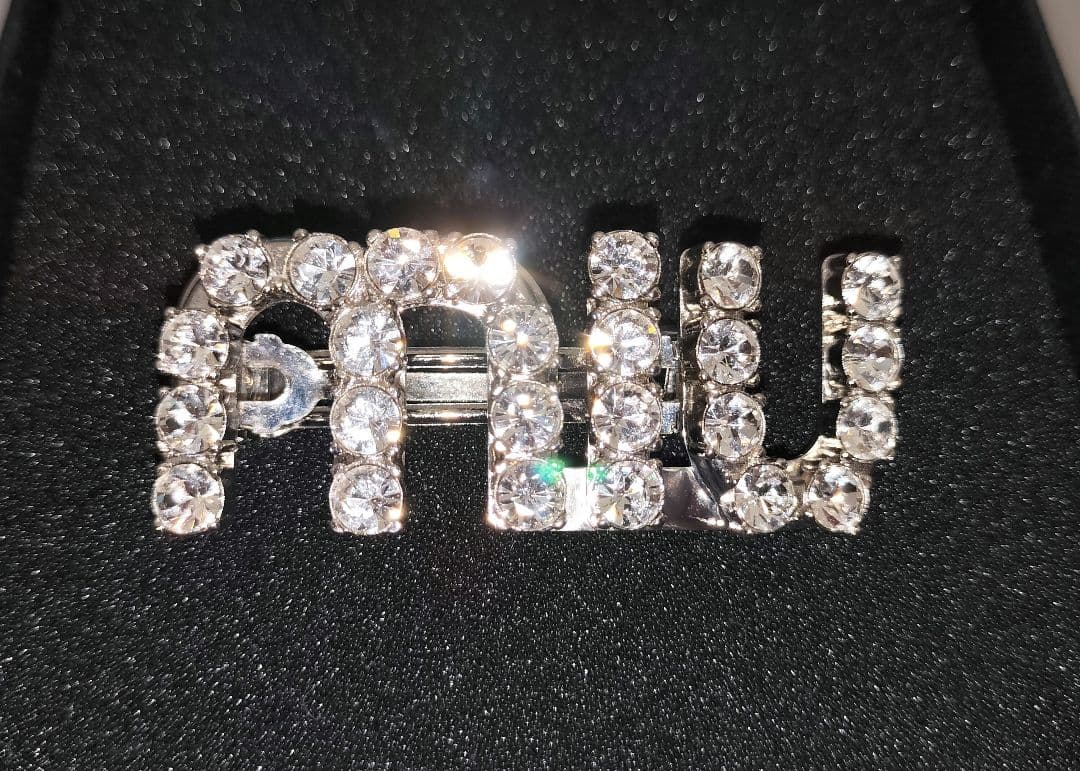 miumiu ミュウミュウ ビジュー クリスタル バレッタ クリップ 美品