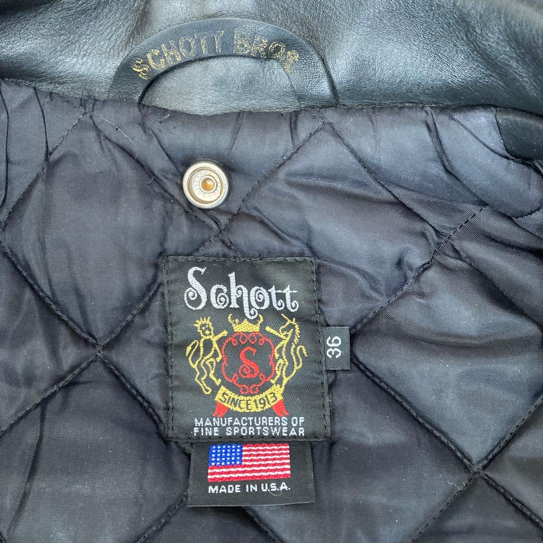 ミュウツーSchott ワンスター ダブルライダース 黒 613US 36