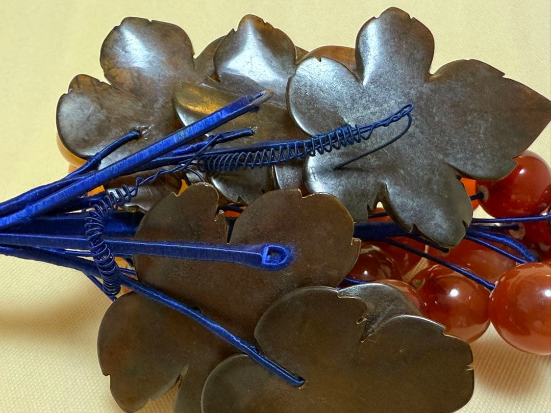 中国美術 ★☆ 天然石 縁起物 ストーン オブジェ 葡萄 ぶどう ジャンク品扱い