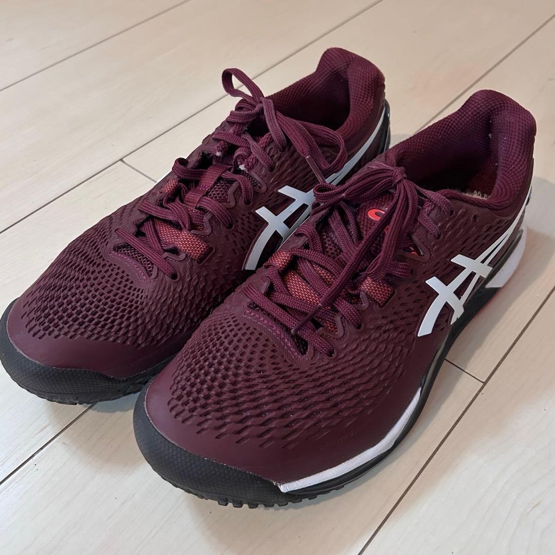 ASICS テニスシューズ バーガンディ